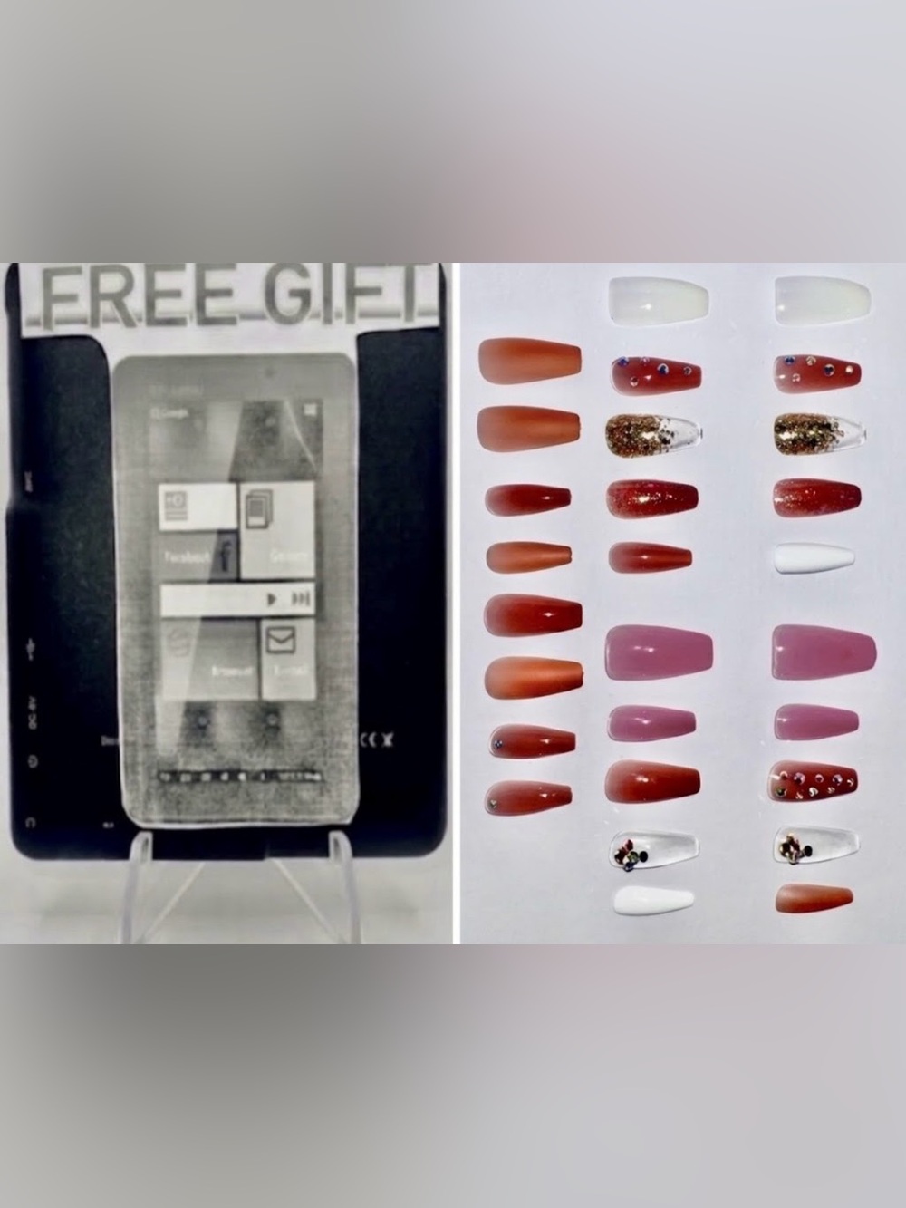 Look Beautiful 28pc press on nails fits medium and large